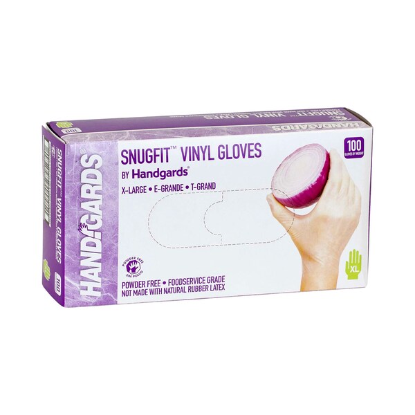 Guantes desechables de vinilo Handgards, vinilo, con polvo, XL, paquete de 1000 - 304362124