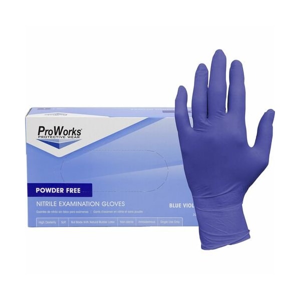 Guantes de Examen de Nitrilo Hospeco, 3 mil de grosor en la palma, de Nitrilo, sin polvo, Talla M, paquete de 10, color azul - HOSGLN125FM