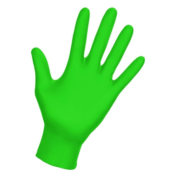 Guantes de examen de nitrilo sin polvo de Carter Derma-Vue, nitrilo, tamaño L, paquete de 100, color verde - IS382313.