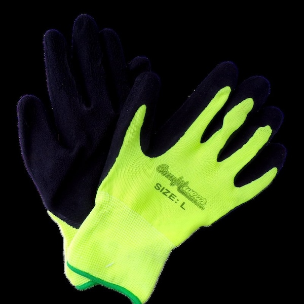 Guantes verdes recubiertos de espuma de látex Comfitwear ComfiGrip, paquete de 12 - CGG-LF-L-T-12PK