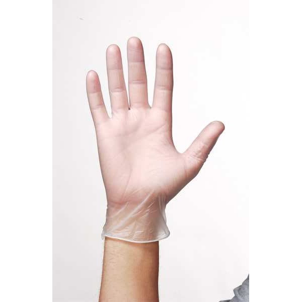 Ansell DF-850, Guantes de Examen de Vinilo, Palma de 3.9 mil, Vinilo, Sin Polvo, Talla L (9), Paquete de 100, Transparente - DF-850-L