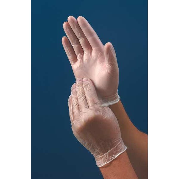 Ansell DF-850, Guantes de Examen de Vinilo, Palma de 3.9 mil, Vinilo, Sin Polvo, Talla L (9), Paquete de 100, Transparente - DF-850-L