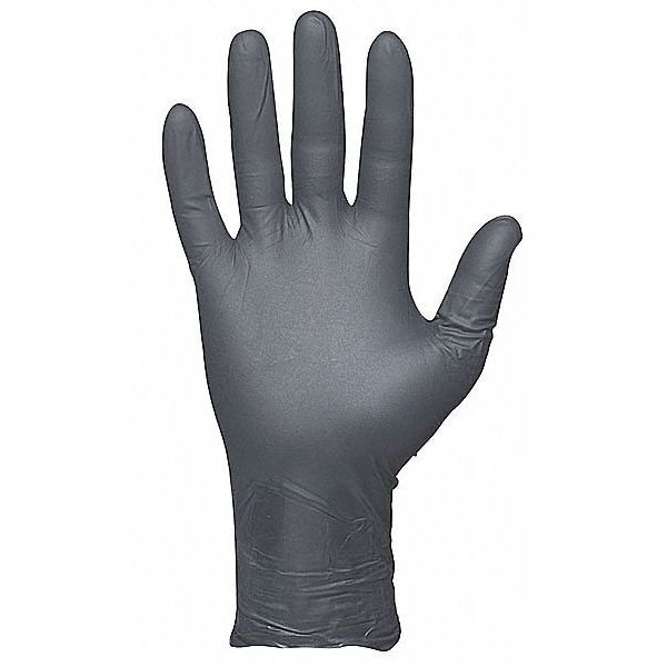 Guantes desechables Showa 9700PF, 6 mil de palma, nitrilo, sin polvo, XL (10), 50 PK, negro - 9700PFXL
