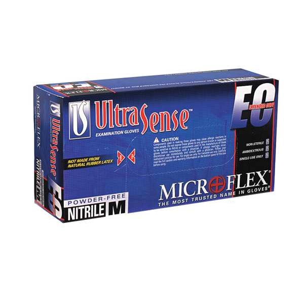 Ansell USE-880, Guantes de examen, 3.5 mil de palma, Nitrilo, sin polvo, L (9), 100 paquetes, Azul - USE-880-L