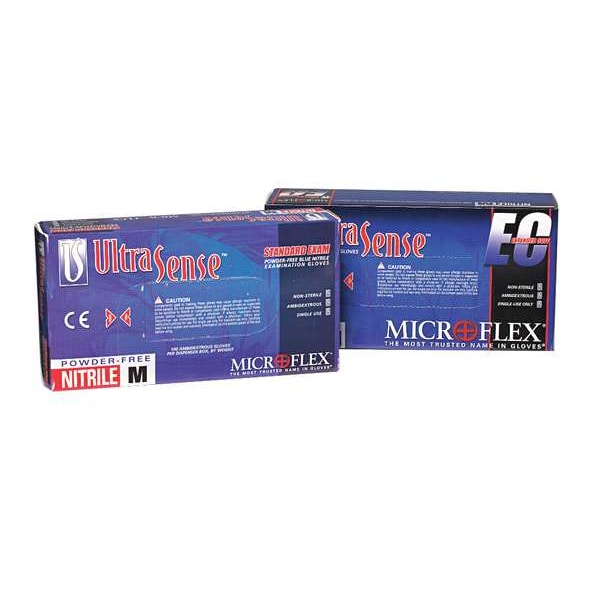 Ansell USE-880, Guantes de examen, 3.5 mil de palma, Nitrilo, sin polvo, L (9), 100 paquetes, Azul - USE-880-L