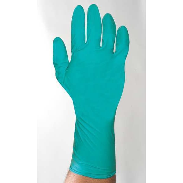 Ansell N89, Guantes de Examen con Textura Completa, 5.9 mil de Palma, Nitrilo, sin Polvo, M (8), 50 PK, Verde - N892