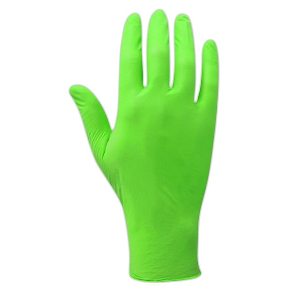 Magid ComfortFlex, Guantes Desechables, Palma de 5 mil, Nitrilo, Sin Polvo, L, Paquete con 100 piezas, Color Verde llamativo - T9556HV-L