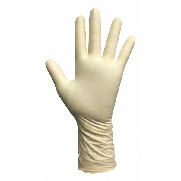 Guantes desechables Condor, 4.5 mil de grosor en la palma, de látex, sin polvo, XL (10), paquete de 100, color beige - 53CV57.