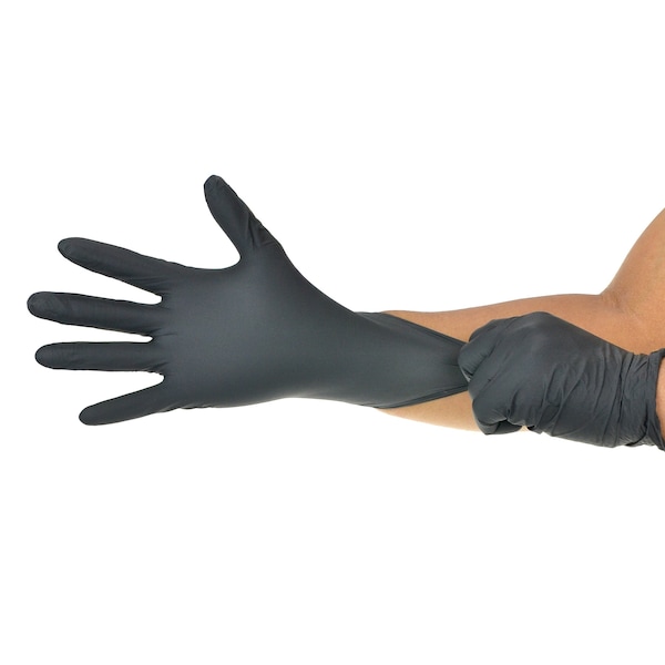Guantes de Examen de Nitrilo Dealmed, Nitrilo, Sin Polvo, Talla L, Paquete de 1000, Negro - 787353