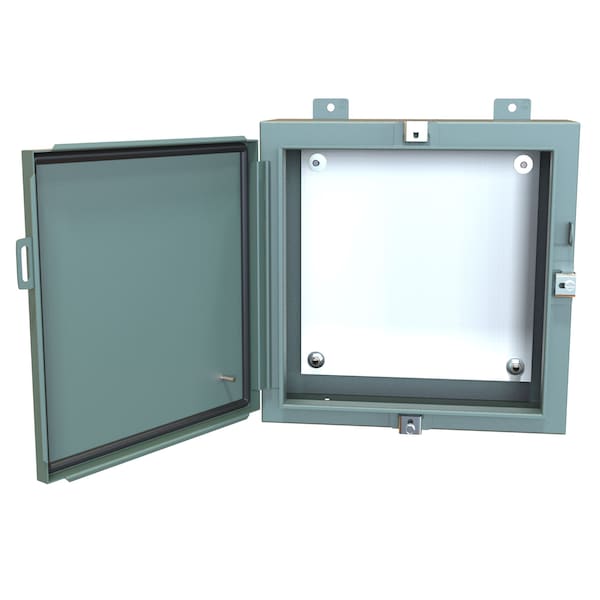 Hammond Steel Electrical Enclosures, 16 in H, 6 in D, 16 in W, NEMA 4, Hinged - 1418N4G6