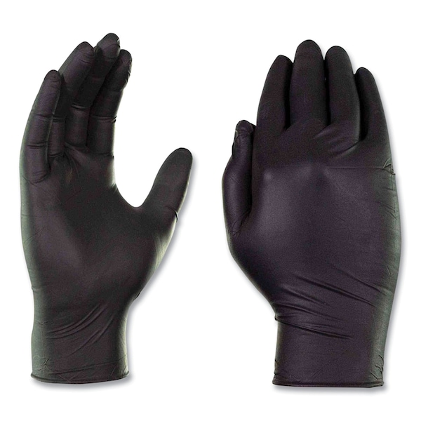 Guantes de Examen de Nitrilo Profesional Ammex, Sin Polvo, 3 mil, Tamaño Grande, Negros, Paquete de 1000 - ABNPF46100