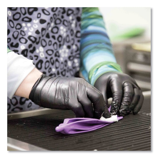 Guantes de Examen de Nitrilo Profesional Ammex, Sin Polvo, 3 mil, Tamaño Grande, Negros, Paquete de 1000 - ABNPF46100
