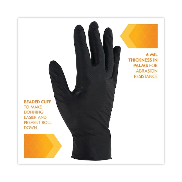 Guantes desechables de nitrilo Kleenguard Kraken Grip, 6 mil de grosor en la palma, nitrilo, paquete de 900 unidades, negro - 49279.