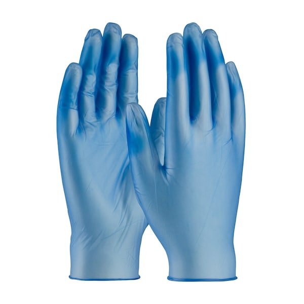 Guantes desechables Pip Ambi-dex 64-V77BPF, 0.1mm de palma, vinil, sin polvo, M, 100 piezas, azul - 64-V77BPF/M