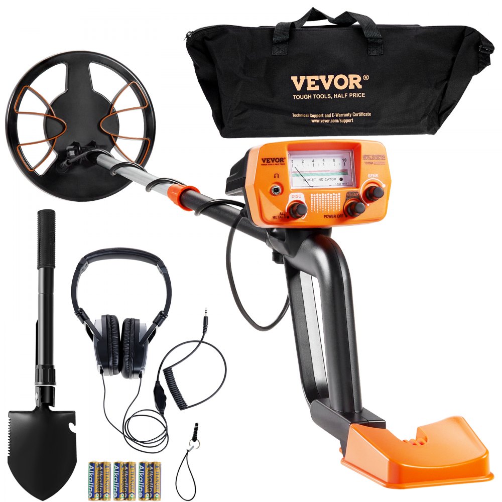 VEVOR Metal Detector for Adults & Kids, 8 Inch Waterproof Search Coil with High Accuracy Pointer Display, Adjustable 38''-49'' Gold Detector, Lightweight Aluminum Stem for Detecting Gold Treasure - ZZSJSTCQY82109C07V0