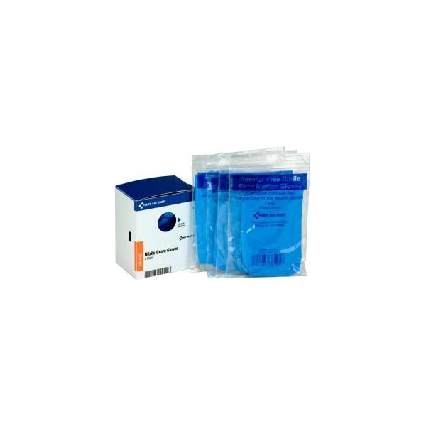 Acme United Primeros Auxilios Únicamente Guantes de Examen de Nitrilo SmartCompliance FAE-6102, 4 Pares/Caja - FAE-6102