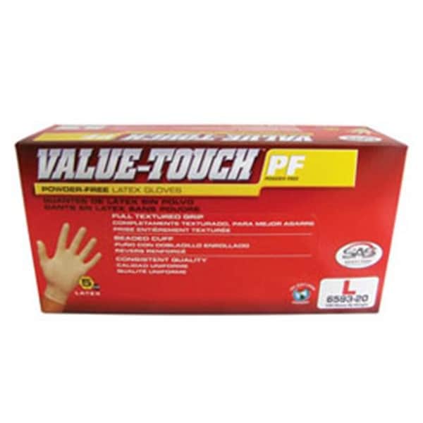 Guantes desechables de látex, Value-Touch de seguridad SAS, 5 mil de grosor en la palma, látex, sin polvo, XL, blanco - SAS-6594-20