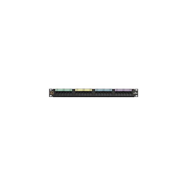Leviton 24-Port Panel Mod-Telco 2W8P, Voice-Grade, Black 1U - 49012-J24