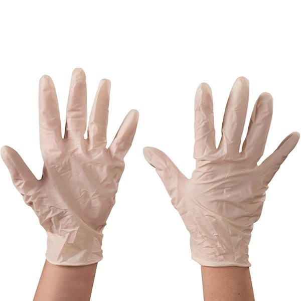 Guantes desechables de látex de Box Partners, látex, L, paquete de 100, blanco - GLV2103L