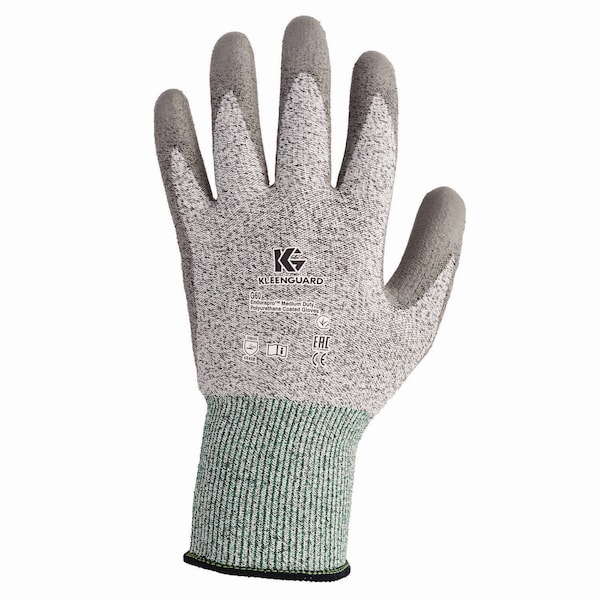 Guantes resistentes al corte de economía nivel 3 Kleenguard G60, tamaño grande, gris/sal y pimienta, 12 pares/caja, 12 piezas - KCC13825
