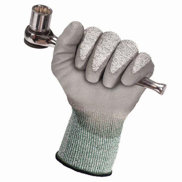 Guantes resistentes al corte de economía nivel 3 Kleenguard G60, tamaño grande, gris/sal y pimienta, 12 pares/caja, 12 piezas - KCC13825