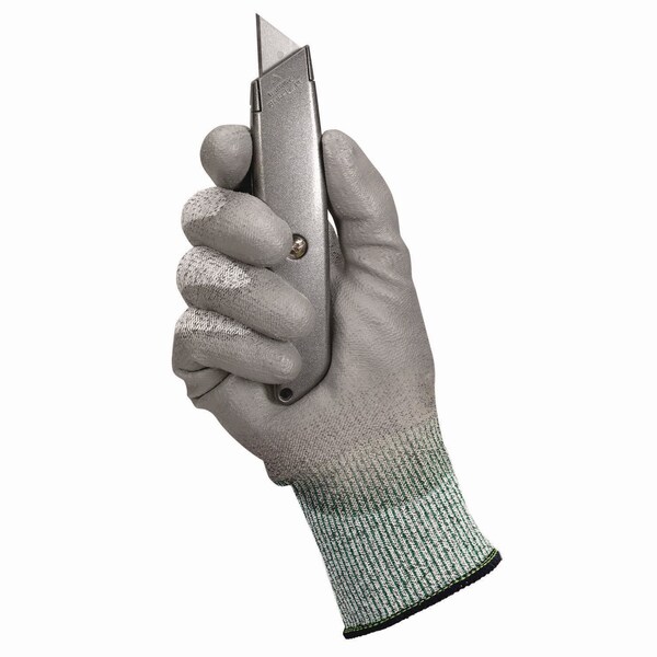 Guantes resistentes al corte de economía nivel 3 Kleenguard G60, tamaño grande, gris/sal y pimienta, 12 pares/caja, 12 piezas - KCC13825