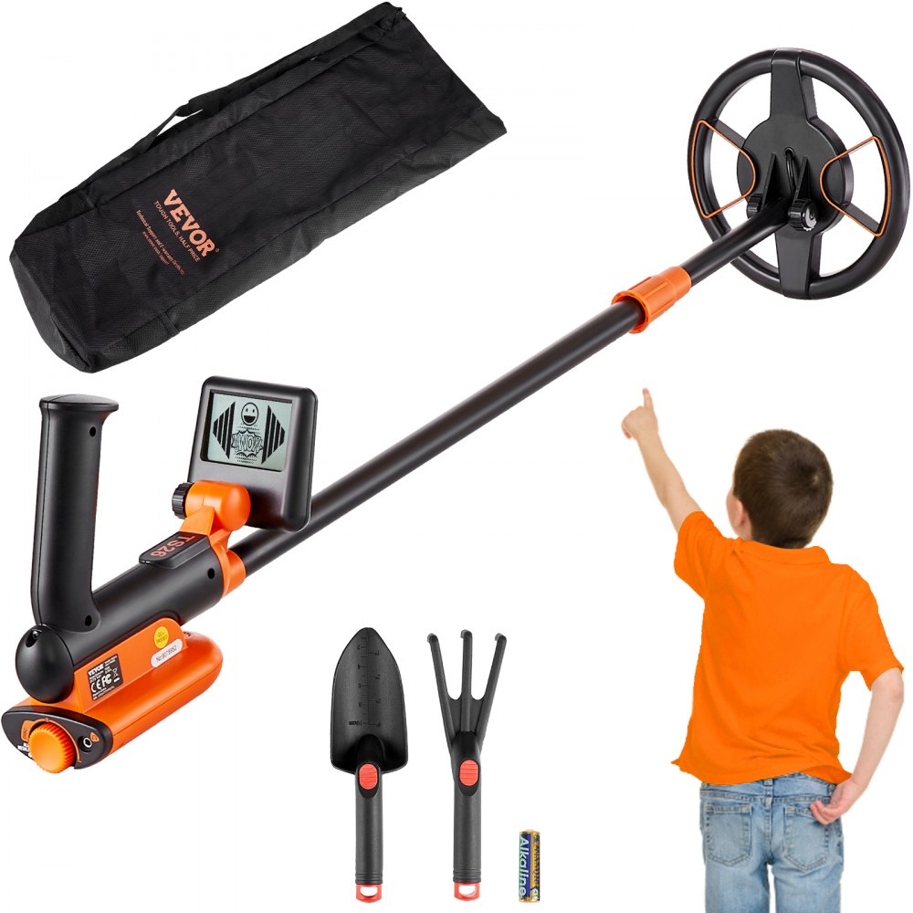VEVOR Metal Detector for Kids, 6 Inch, 25''-37'' Adjustable Gold Detector, IP68 Waterproof Search Coil with LCD Display Advanced DSP Chip, Lightweight for Junior & Youth Detecting Gold Coin Treasure - YJSJSTCQYC62692CKV0