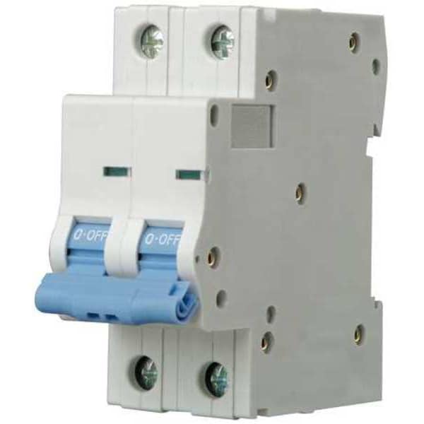 Dayton Circuit Breaker, NDB2Z-63 B6/2 Series, 6A, 2 Pole, Not Rated, 10kA at 440V DC, B Curve - 5ZDZ1