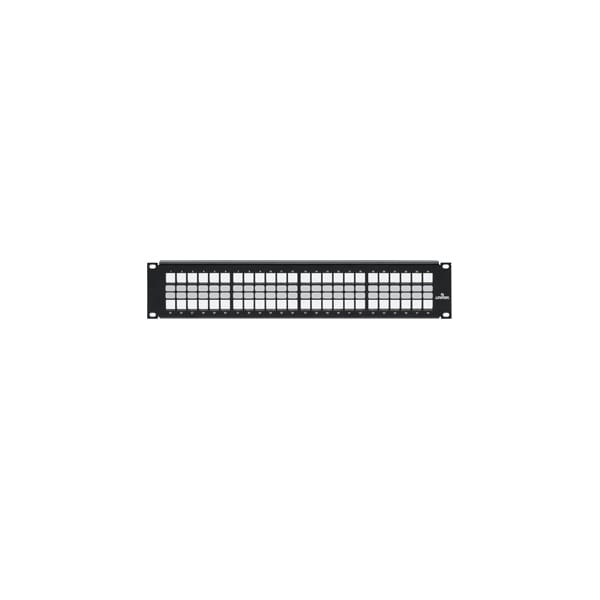 Leviton 48-Port Panel Unloaded Hd, Quickport W/Wire Mgmt Bar, Black 2U - 49255-H48