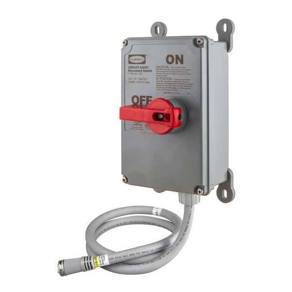 Hubbell Disconnect Switch, 8-1/2 in L x 4.12 in H x 6 in W - HBLDS3MQ5
