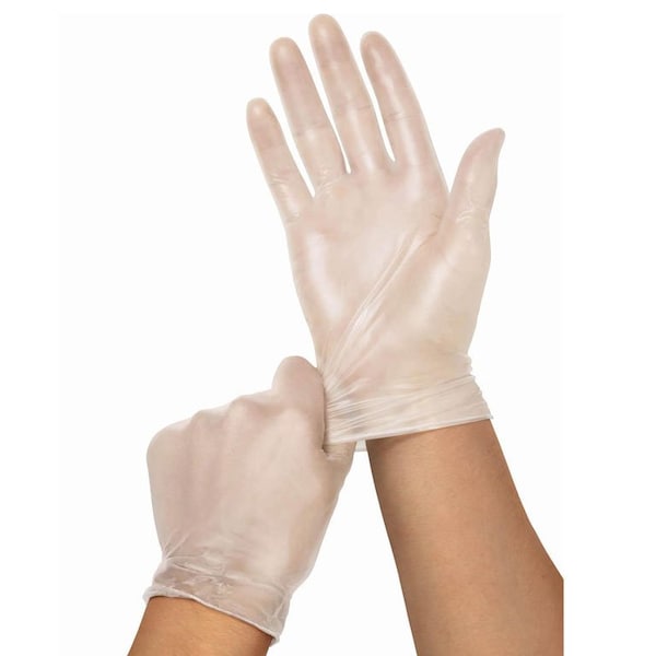 Guantes desechables de vinilo de Basic Medical Industries, vinilo, XL, 130 paquetes, transparentes - PVC514H
