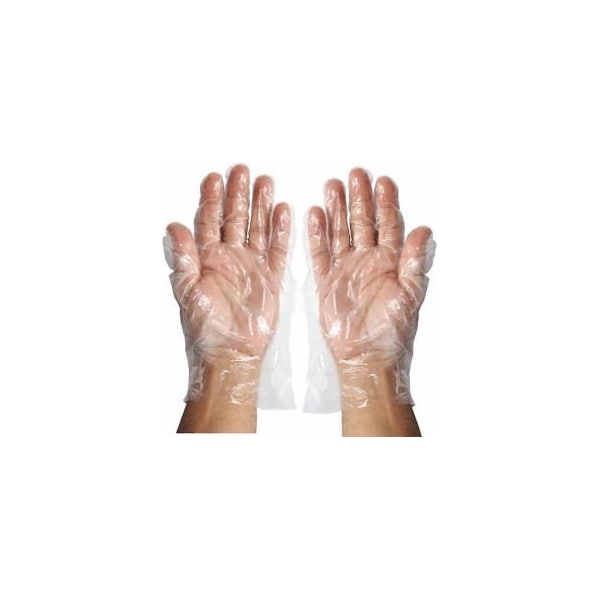 Guantes desechables de plástico sin polvo Winco Dwl Industries Co, tamaño L, 10 paquetes, transparentes - GLP-L