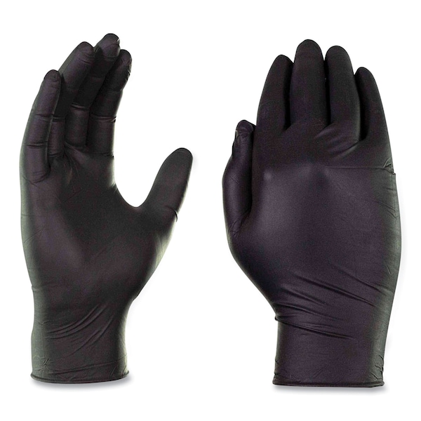 Guantes de nitrilo industriales X3 de Ammex, sin polvo, 3 mil, tamaño grande, negro, paquete de 1000 - BX346100
