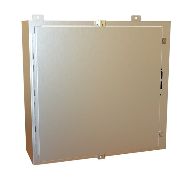 Hammond 304 Stainless Steel Electrical Enclosures, 24 in H, 8 in D, 21.38 in W, NEMA 4X, Hinged - 1447SN4SSC8