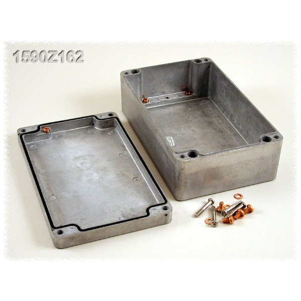Hammond Aluminum Electrical Enclosures, 10.24 in H, 3.53 in D, 6.3 in W, NEMA 4, 4X, 6, 6P, 12, 13 - 1590Z162