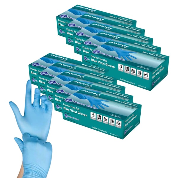 Guante Desechable Diamond Glove, Palma de 4 mil, Nitrilo, Libre de Polvo, S, 1000 piezas, Azul - V46S