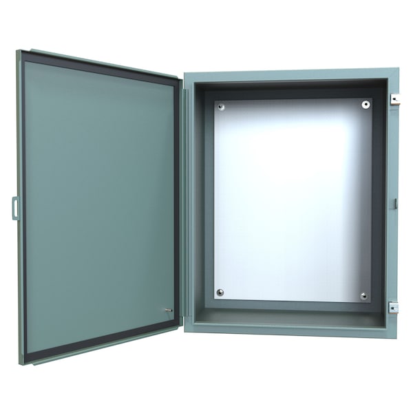 Hammond Steel Electrical Enclosures, 30 in H, 16 in D, 24 in W, NEMA 12, Hinged - 1418K16