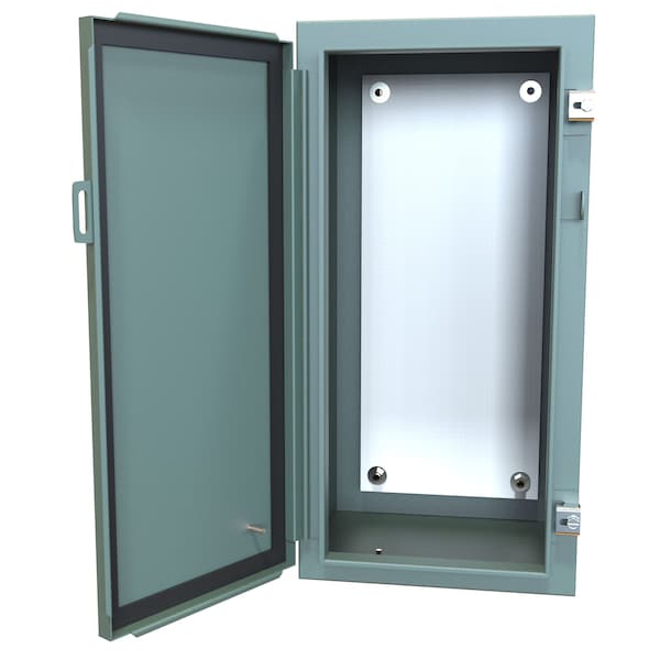 Hammond Steel Electrical Enclosures, 24 in H, 10 in D, 12 in W, NEMA 12, Hinged - 1418AR10