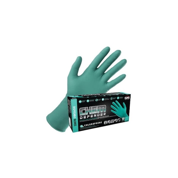 Sas Safety Chem Defender sin polvo de grado de examen de cloropreno - 5 Mil - Extra grande, paquete de 50 - 66594.