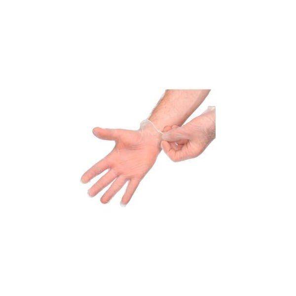 Guantes desechables de vinilo Seidman Associates, 3.2 mil Palm, vinilo, con polvo, M, transparente - GVDR-MD-1