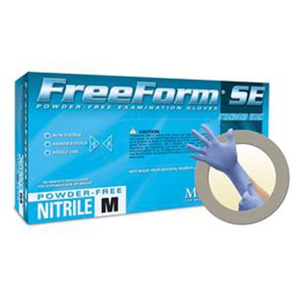 Ansell FreeForm, Guantes Desechables de Nitrilo, Nitrilo, M, 100 PK, Azul - FFS-700-M