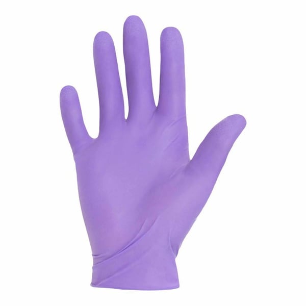 Guante de examen Nitrilo-Xtra morado, tamaño mediano, par estéril, puños extendidos de nitrilo con puntas texturizadas moradas, paquete de 400 - 14261