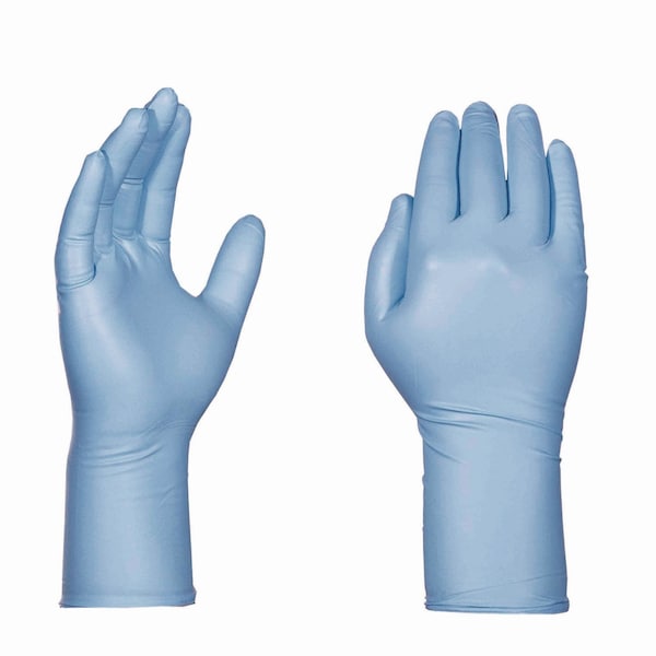 Guantes de examen de nitrilo azul sin polvo, tamaño mediano, 8 mil, paquete de 500 - GPNHD64100 by Gloveworks de Ammex