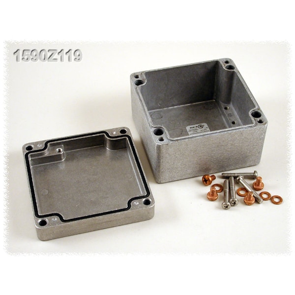 Hammond Aluminum Electrical Enclosures, 4.8 in H, 3.23 in D, 4.72 in W, NEMA 4, 4X, 6, 6P, 12, 13, Screw On - 1590Z119