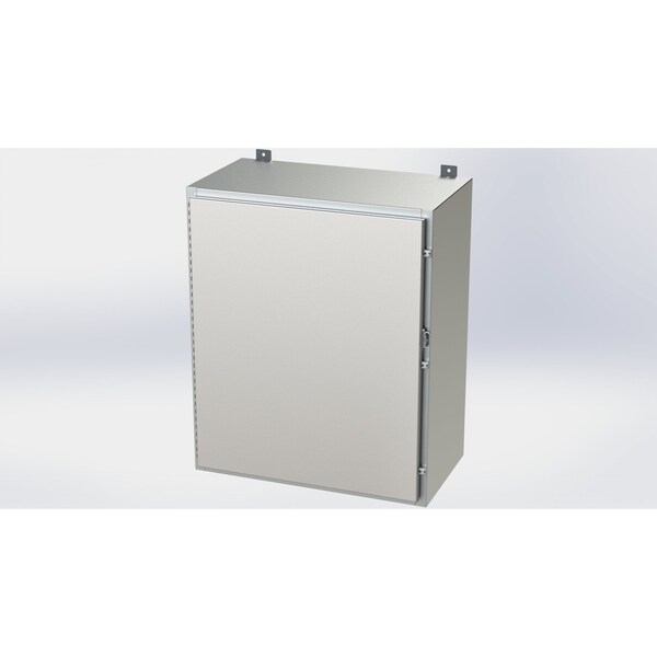 Saginaw Control & Engineering 304 Stainless Steel Electrical Enclosures, 36 in H, 16 in D, 30 in W, NEMA 4X, Hinged - SCE-36H3016SSLP