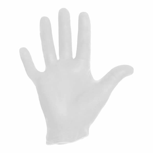 Guante de examen de Halyard, grande, no estéril, de vinilo, estándar con puño largo, color blanco liso, no calificado, paquete de 100 - 50033.