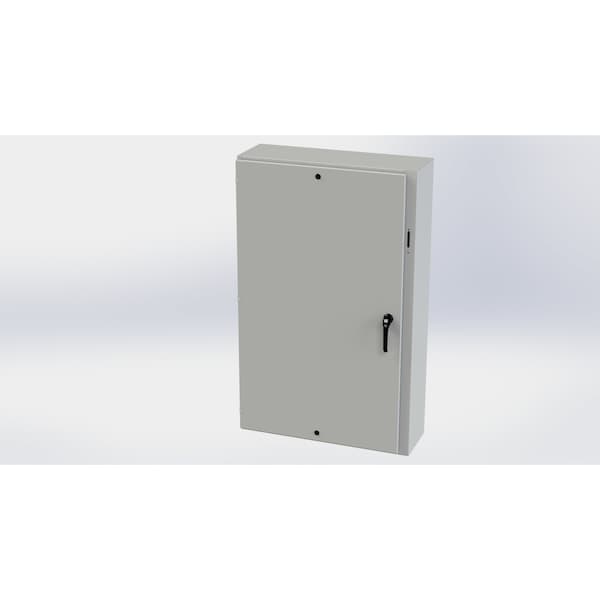 Saginaw Control & Engineering Carbon Steel Electrical Enclosures, 60 in H, 12 in D, 37.38 in W, NEMA 3R, 4, 12, 13, Hinged - SCE-60XEL3712LPLG