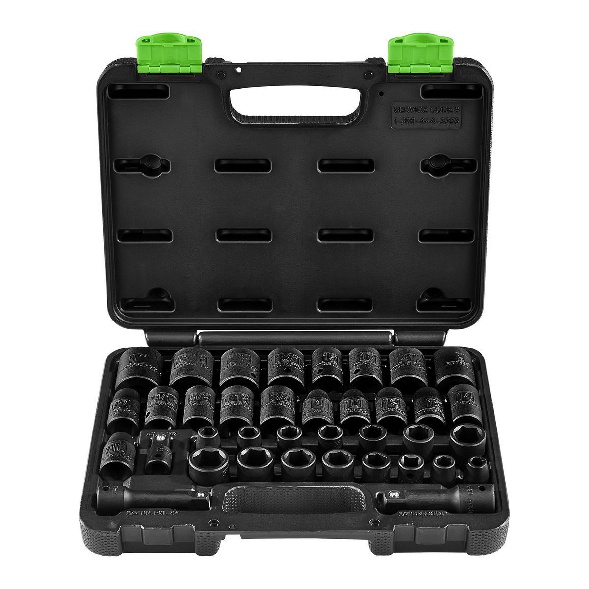 Set de puntas de impacto SAE y métricas Pittsburgh de 3/8 y 1/2 pulgadas, 37 piezas - 68011