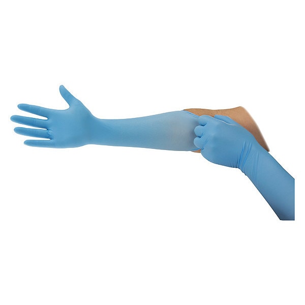 Ansell 93-243, Guantes Desechables Generales, 4.7 mil de Espesor en la Palma, Nitrilo, Sin Polvo, XL, 100 piezas, Azul - 93-243