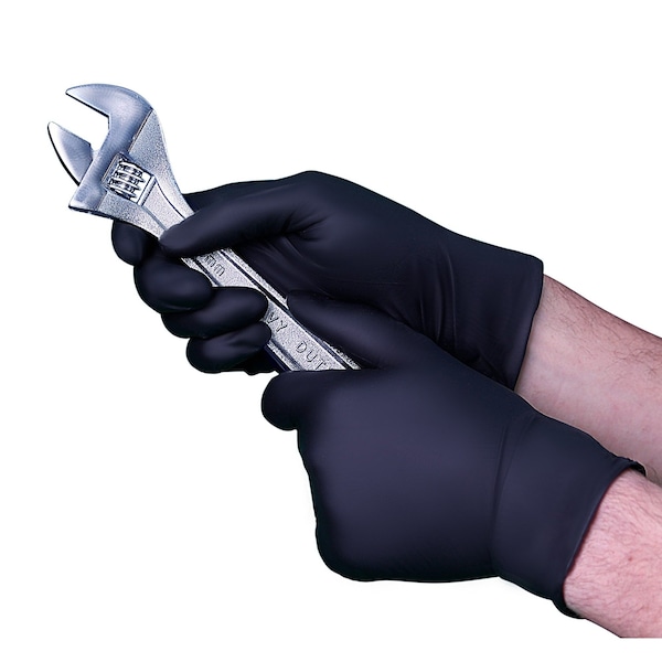 Vguard A19A3, Guantes de Examen, 6.3 mil de Palma, Nitrilo, Sin Talco, Talla Grande, 1000 paq., Negro - A19A33
